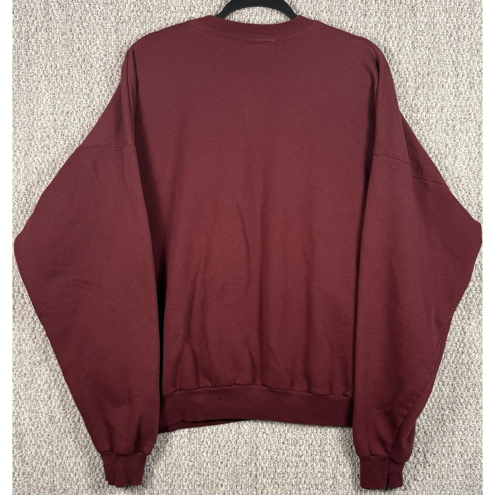 Vintage Y2K Golf Crewneck Sweatshirt Embroidered Golf Bag Burgundy Men's XXL - Picture 2 of 8